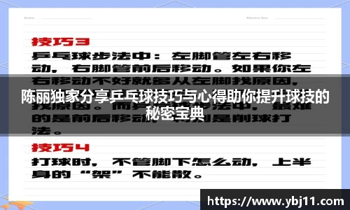 陈丽独家分享乒乓球技巧与心得助你提升球技的秘密宝典